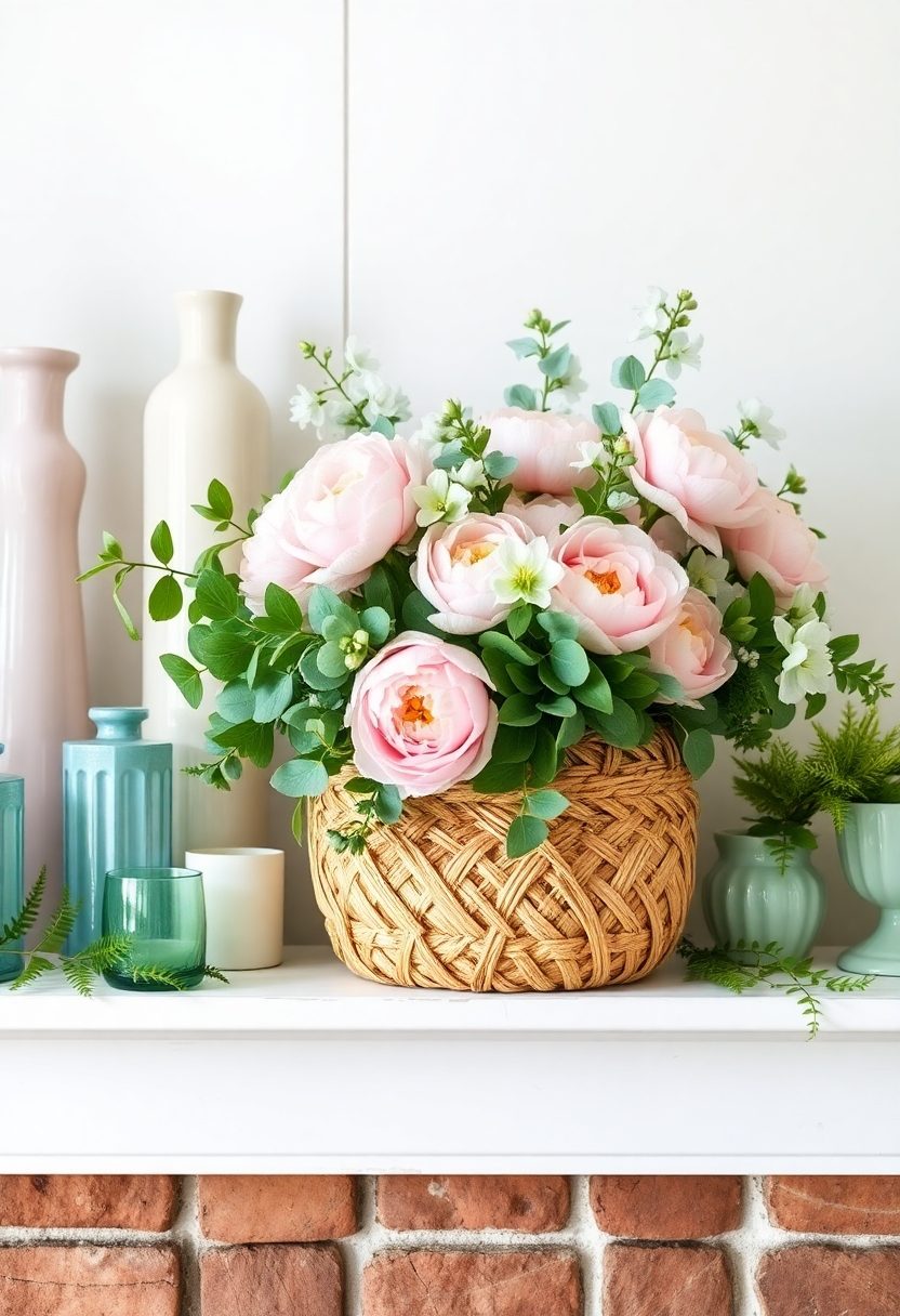 Spring Mantles Decor Ideas: Mantle Decor With Pastel Colors