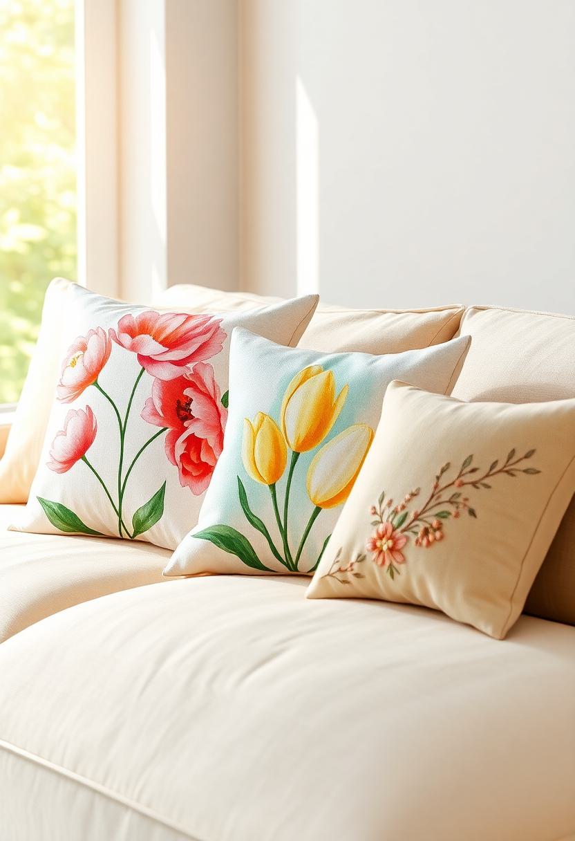 Floral Home Decor Ideas: Spring Inspired Throw Pillows