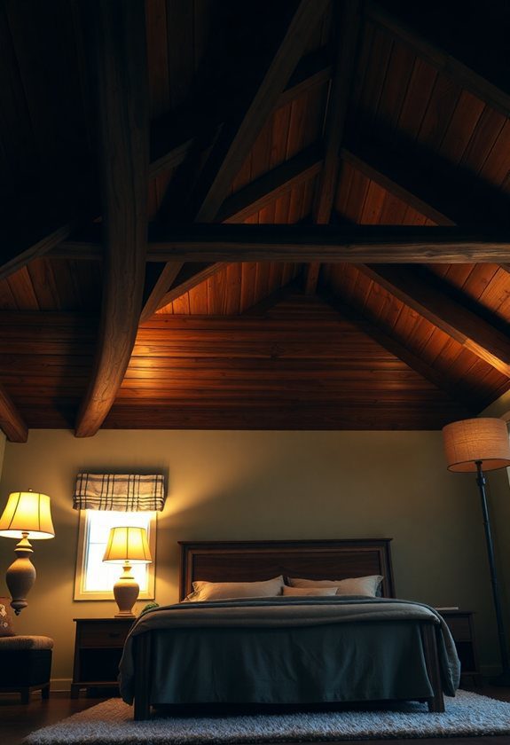 Wooden Ceiling Design Ideas: Wooden Beams and Soft Lighting