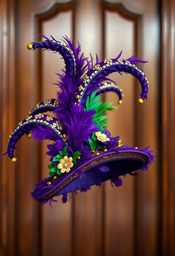 Mardi Gras Wreath Design Ideas: Jester Hat Wreath Design