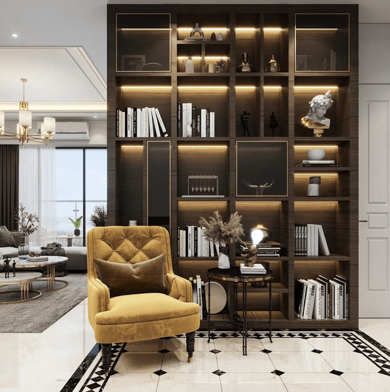Luxurious Illumination in Shelving Design