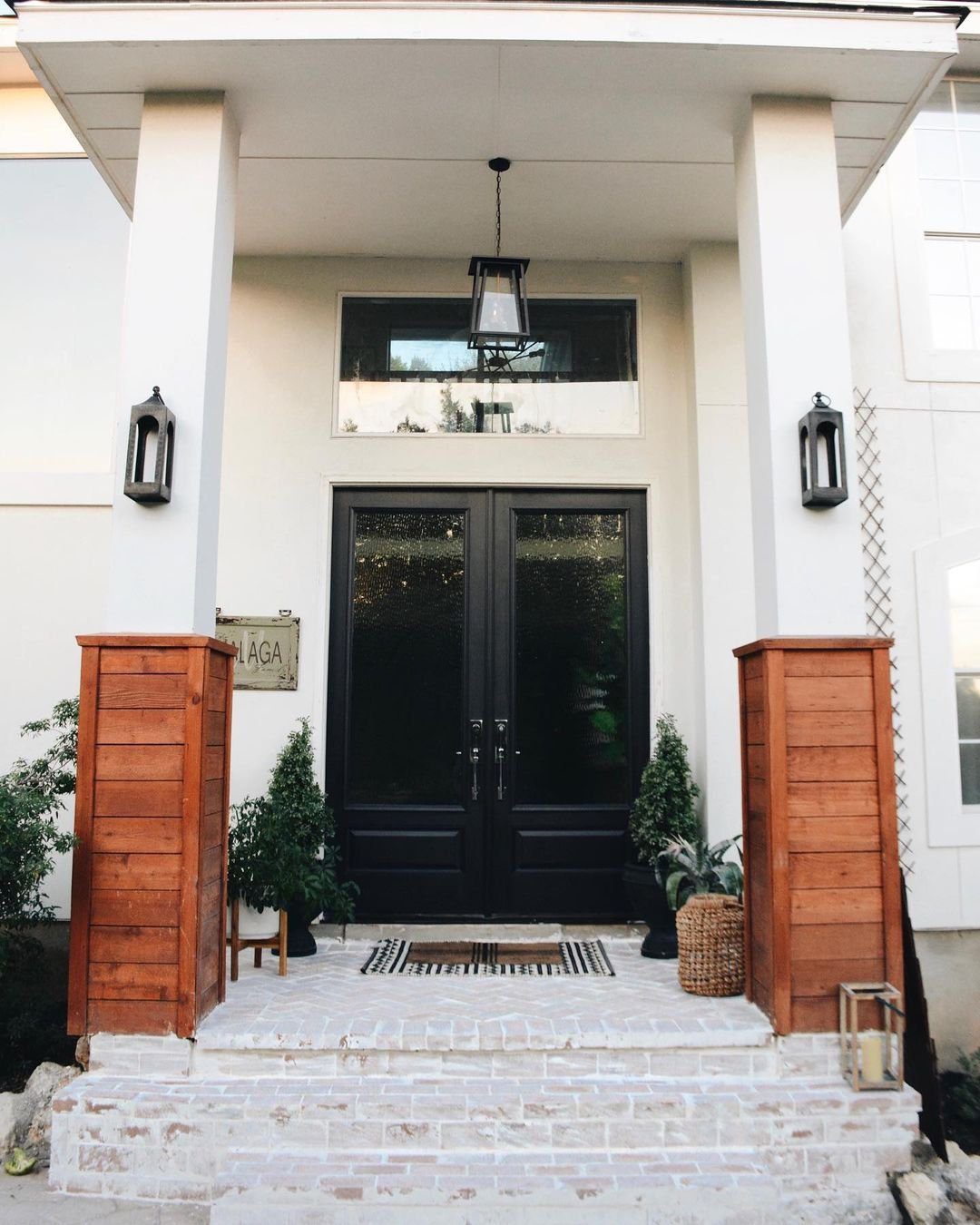 Vintage Charm Entryway With Operable Straight Frosted Glass Dark