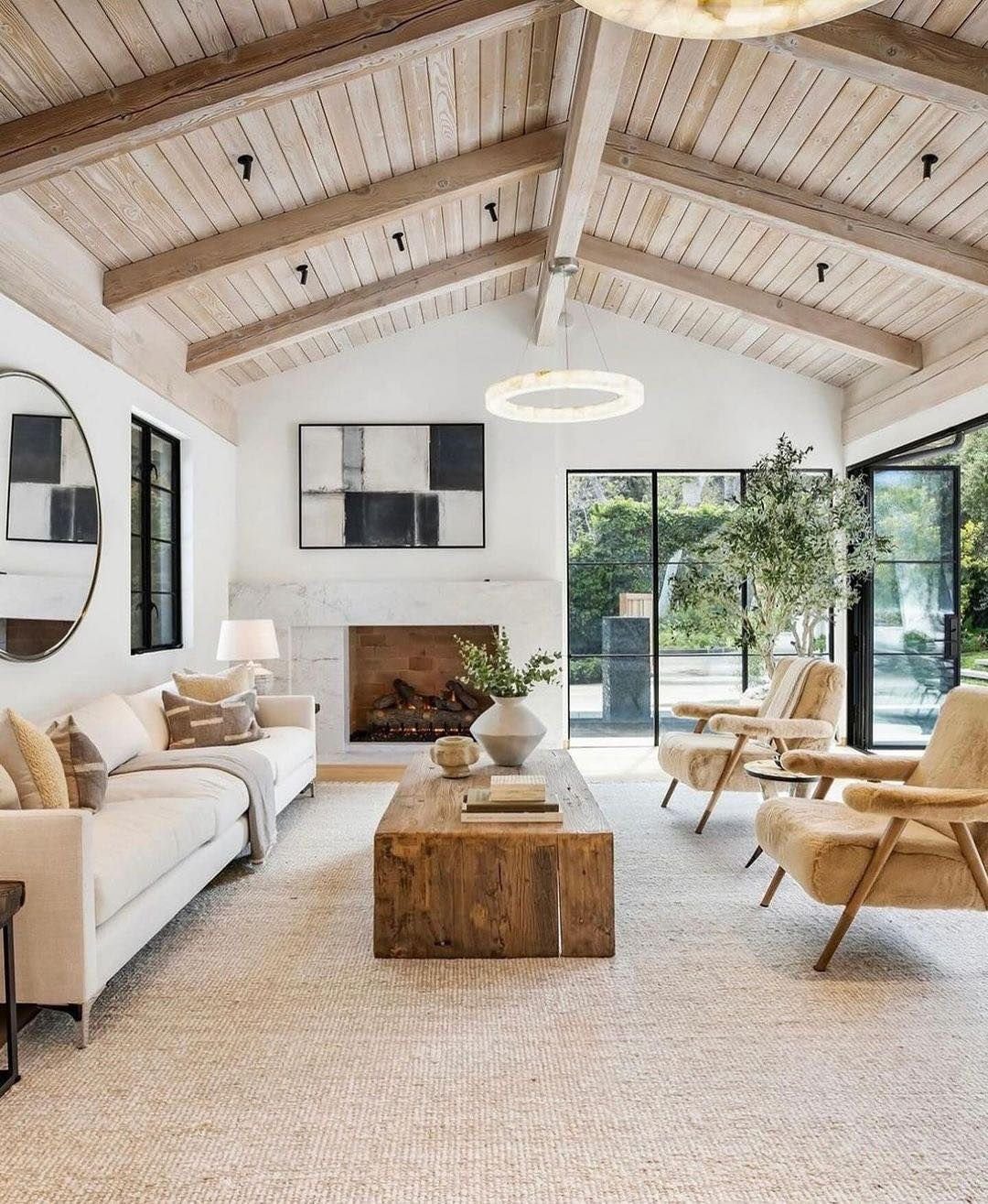 Comfortable Shearling Chairs for a Warm Farmhouse Look
