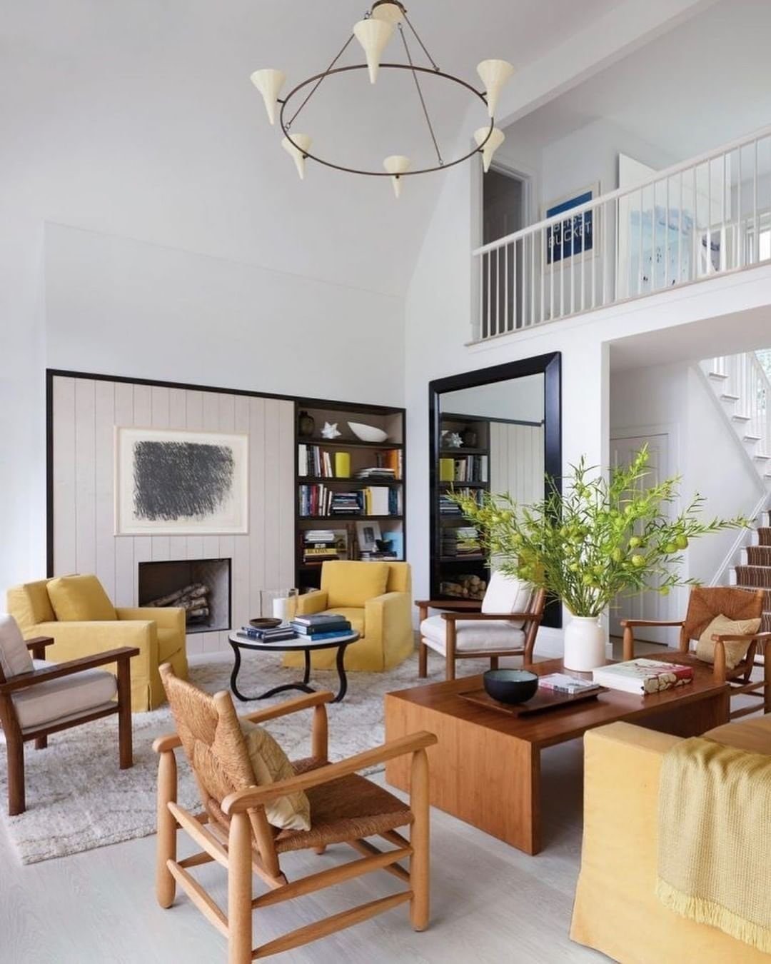 Mixing Bold Colors with Farmhouse Wooden Chairs
