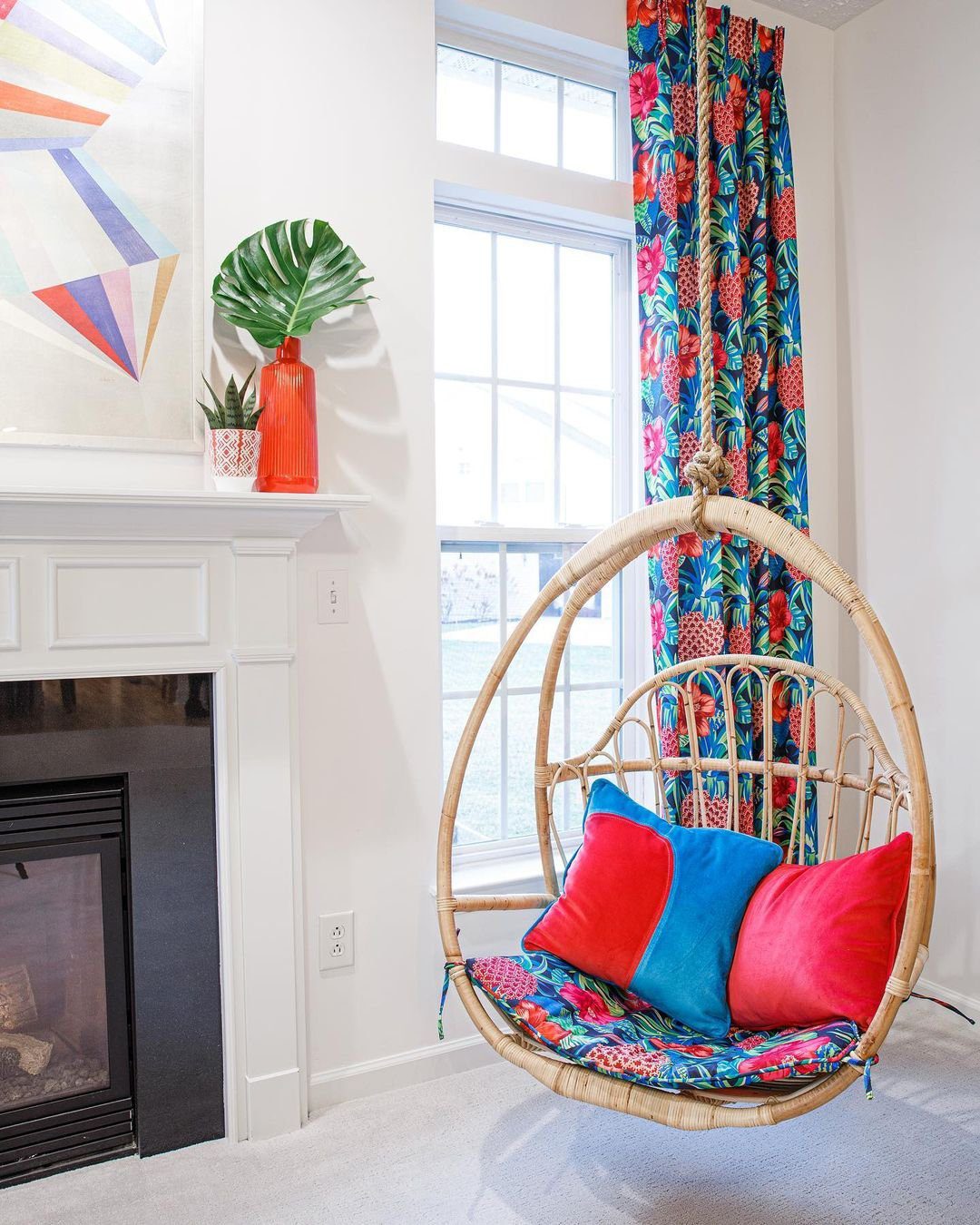 Vibrant Tropical Egg Chair Corner