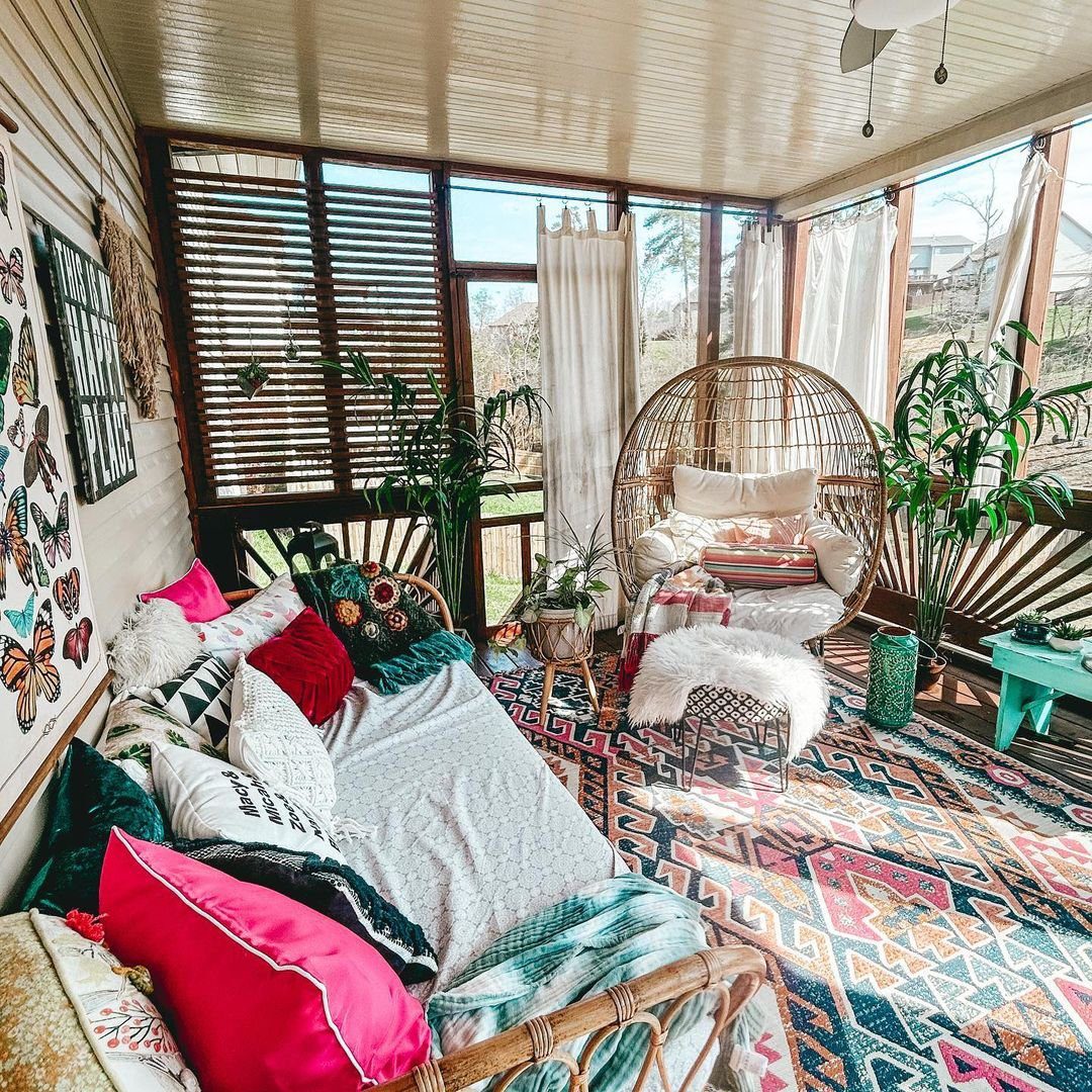 Boho Sunroom Egg Chair Retreat
