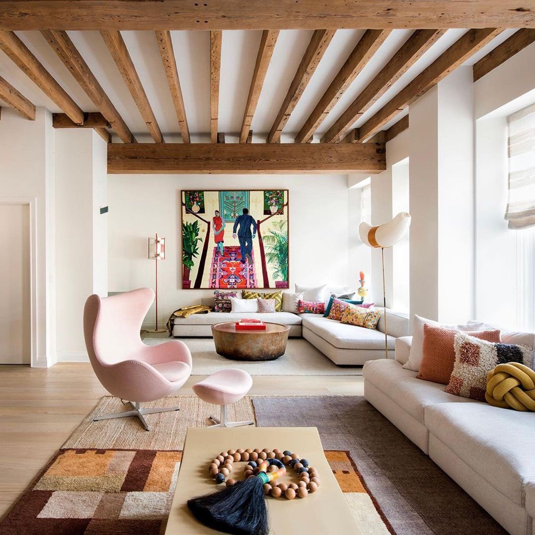 Modern Artistic Living Room with Egg Chair