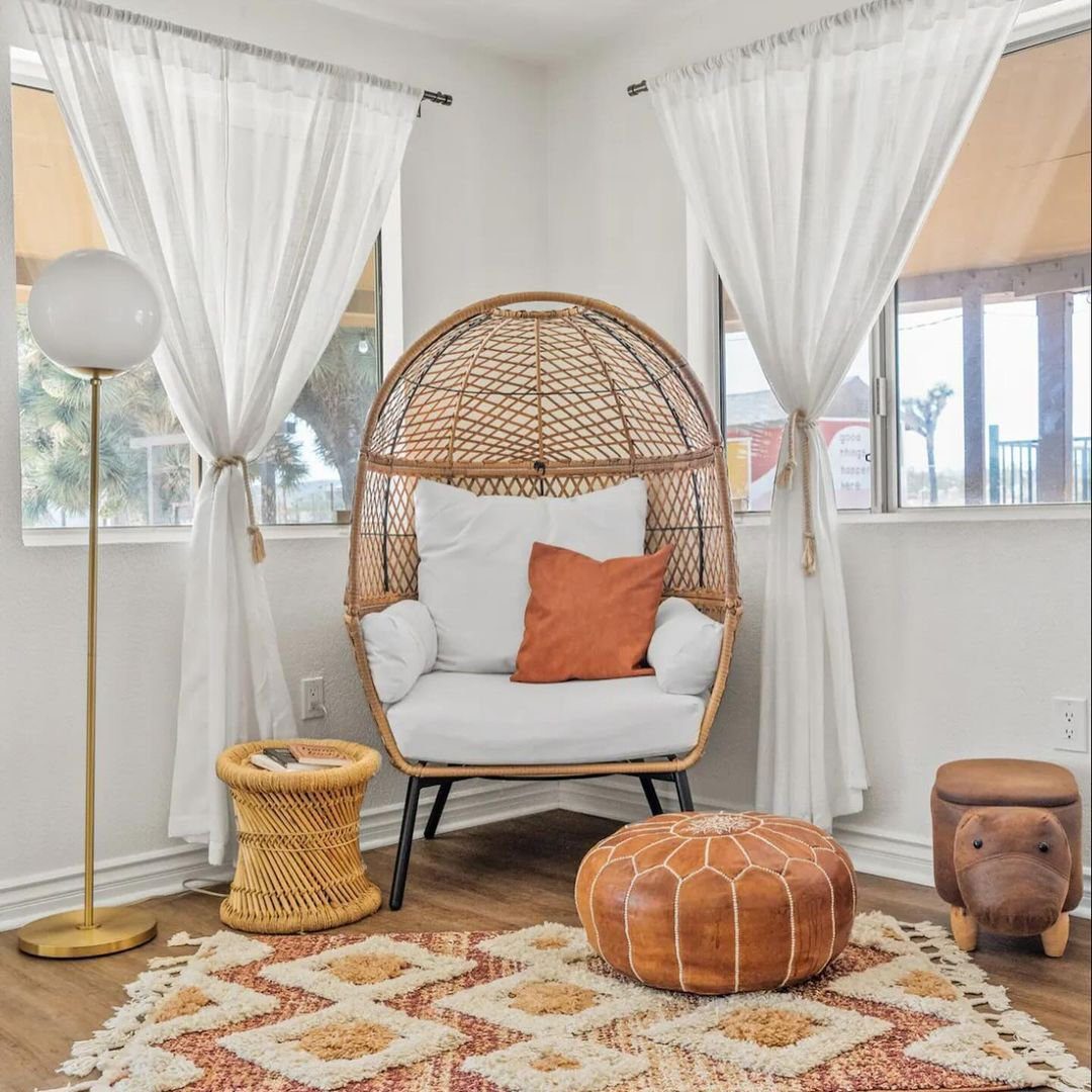 Serene Boho Egg Chair Corner