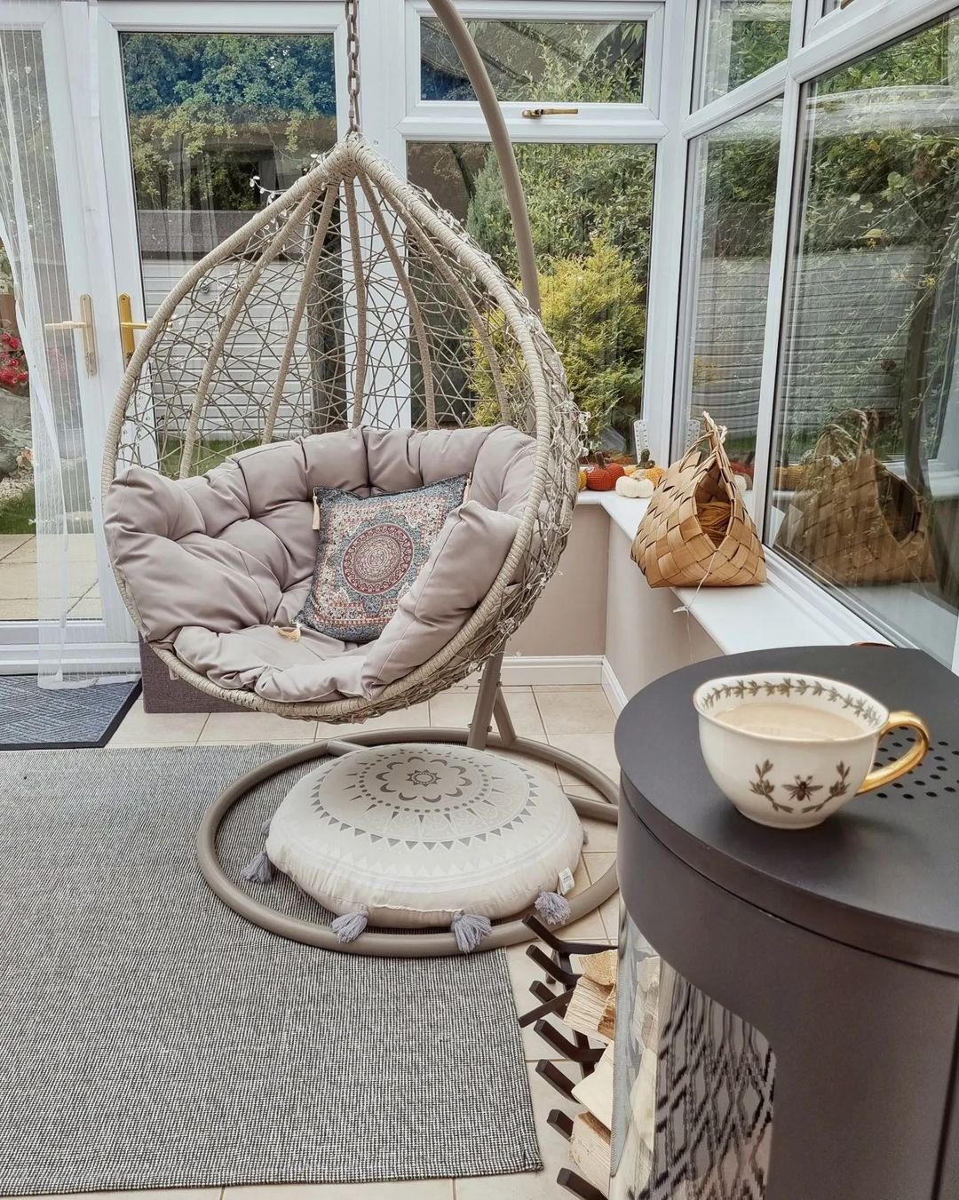 Cozy Sunroom Egg Chair Retreat
