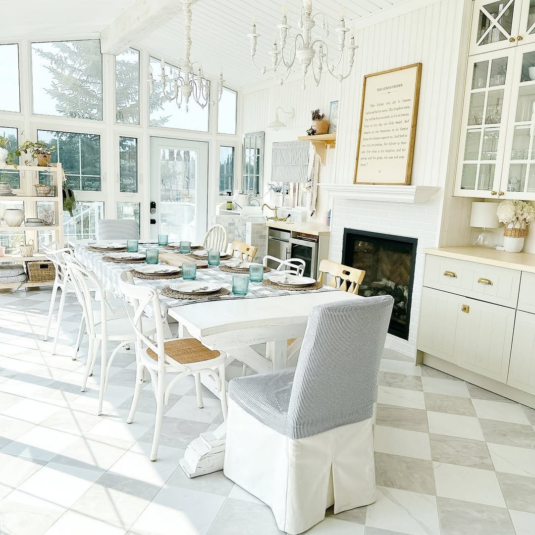 A Sun Soaked Farmhouse Dining Elegance