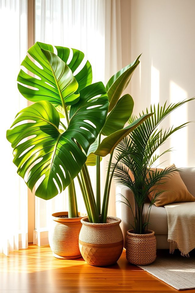 add lush indoor plants