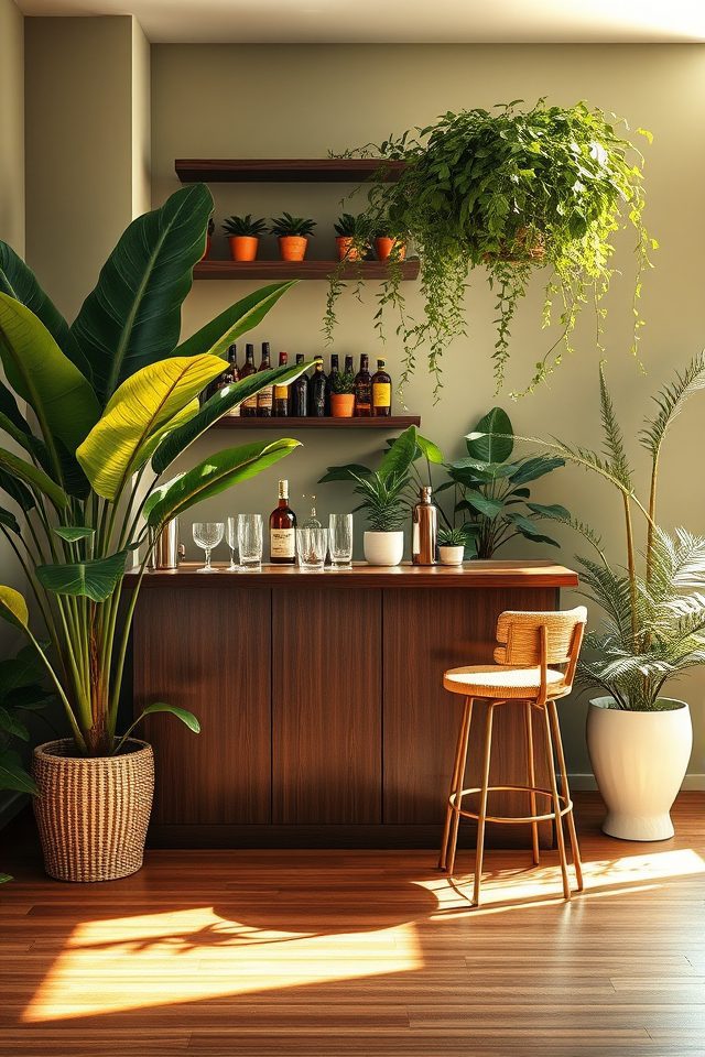 add lush tropical greenery