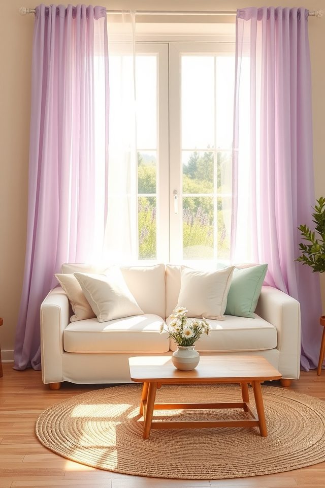 airy serene lavender curtains
