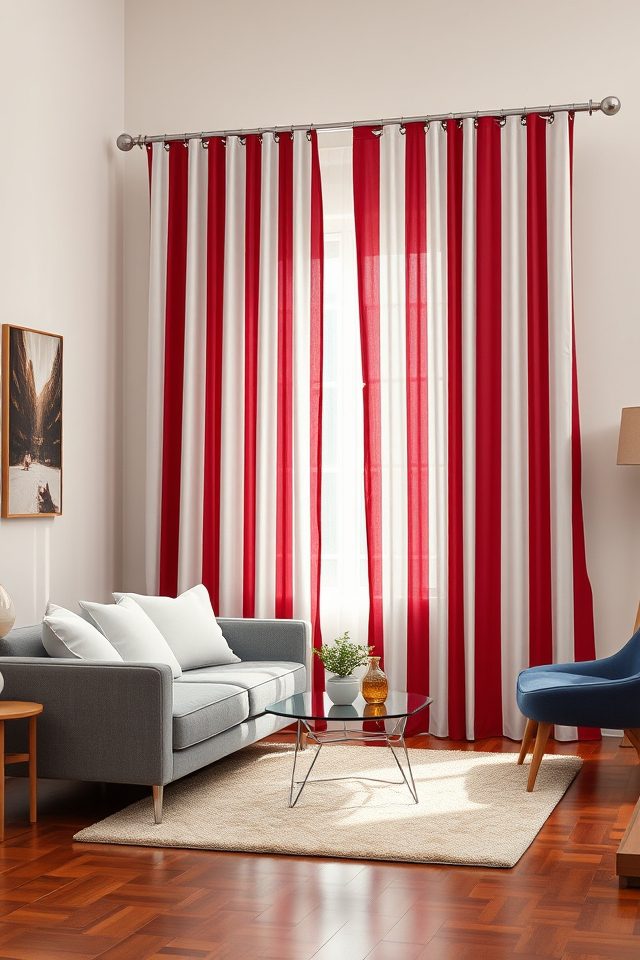 american flag striped curtains