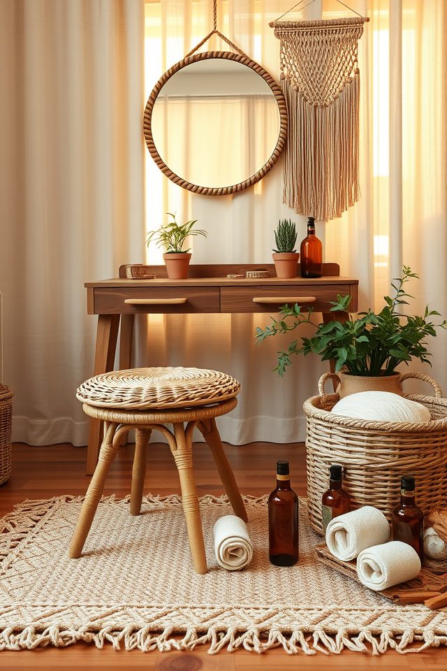 bohemian woven vanity essentials