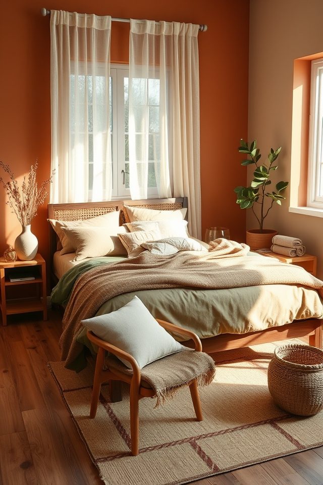 calming earthy tones bedroom