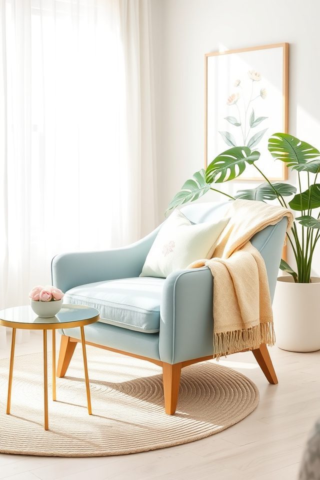 calming powder blue centerpiece