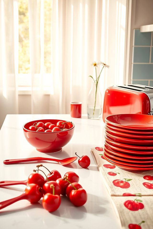 cherry red kitchen accents