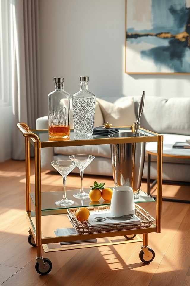 chic sleek bar display