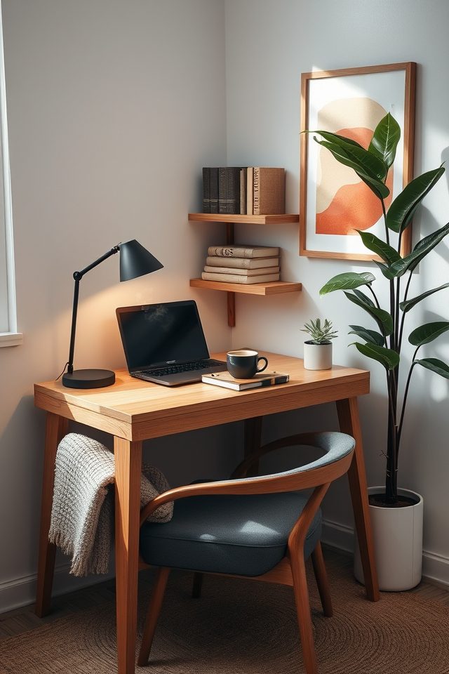 cozy corner desk setup