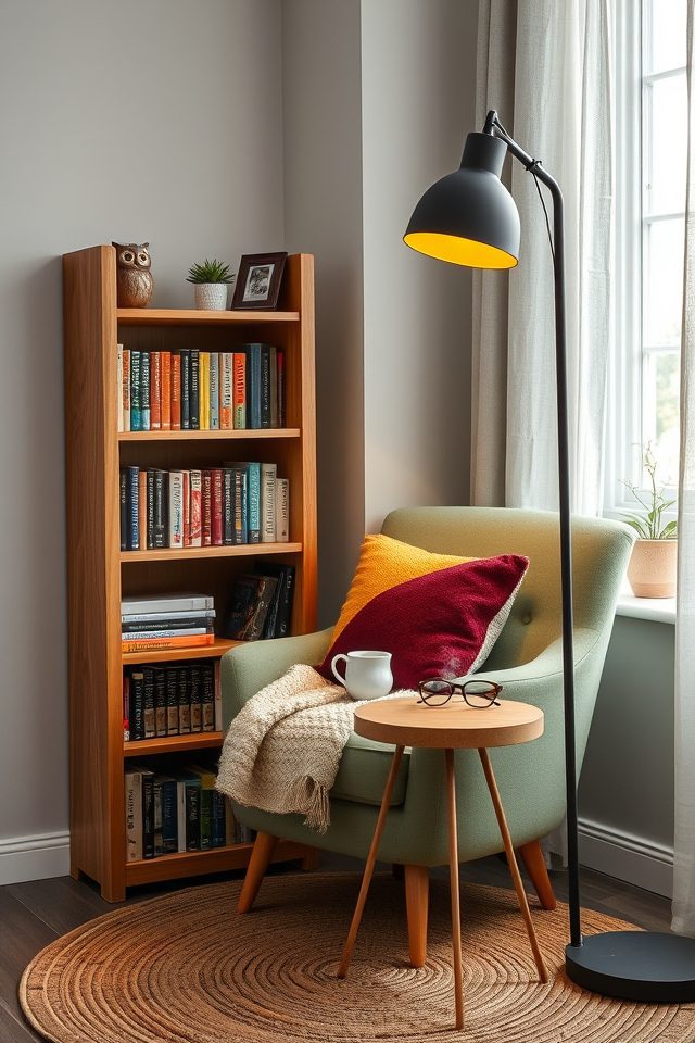 cozy mini library nook