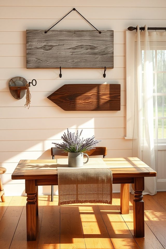 cozy rustic wooden displays