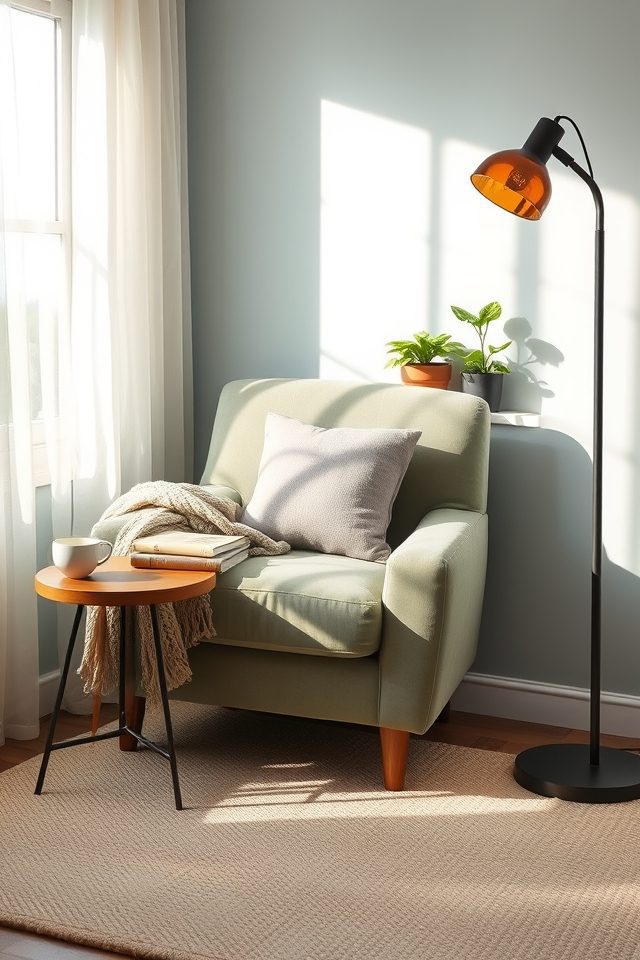 cozy serene reading nook