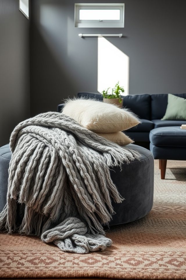 cozy textured fabric layers