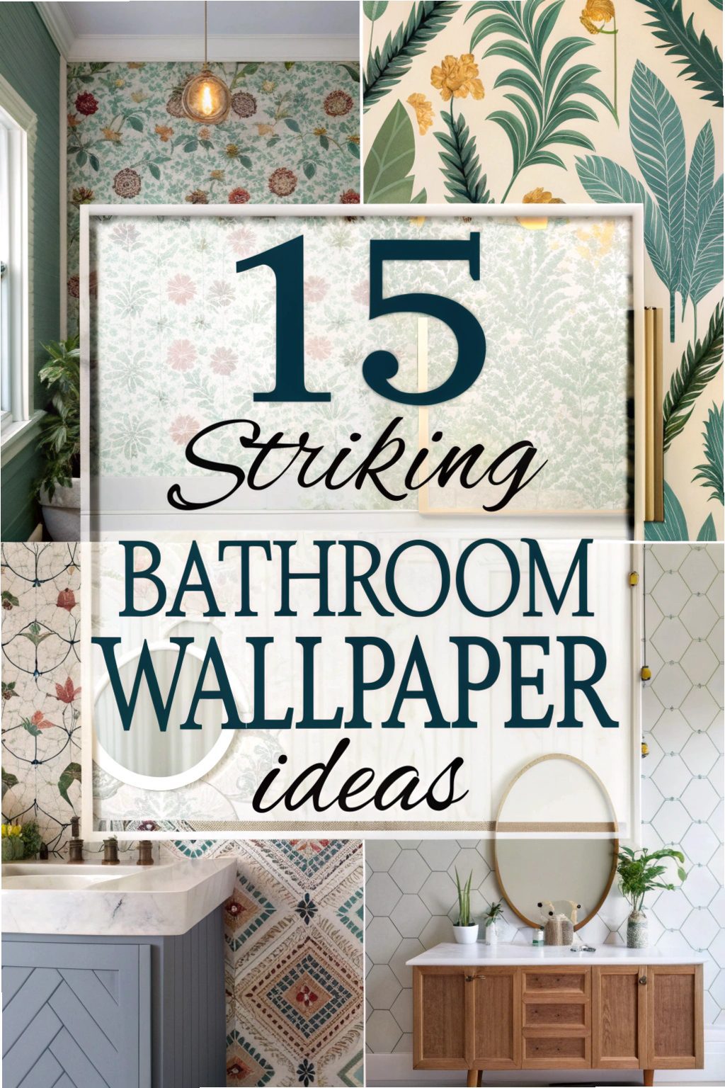 Striking Bathroom Wallpaper Ideas to Accentuate Your Mirror