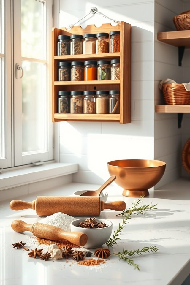 decorative spice rack organization