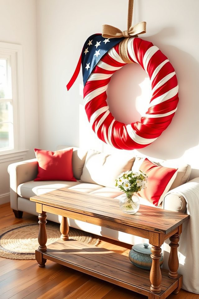 diy flag ribbon wreath