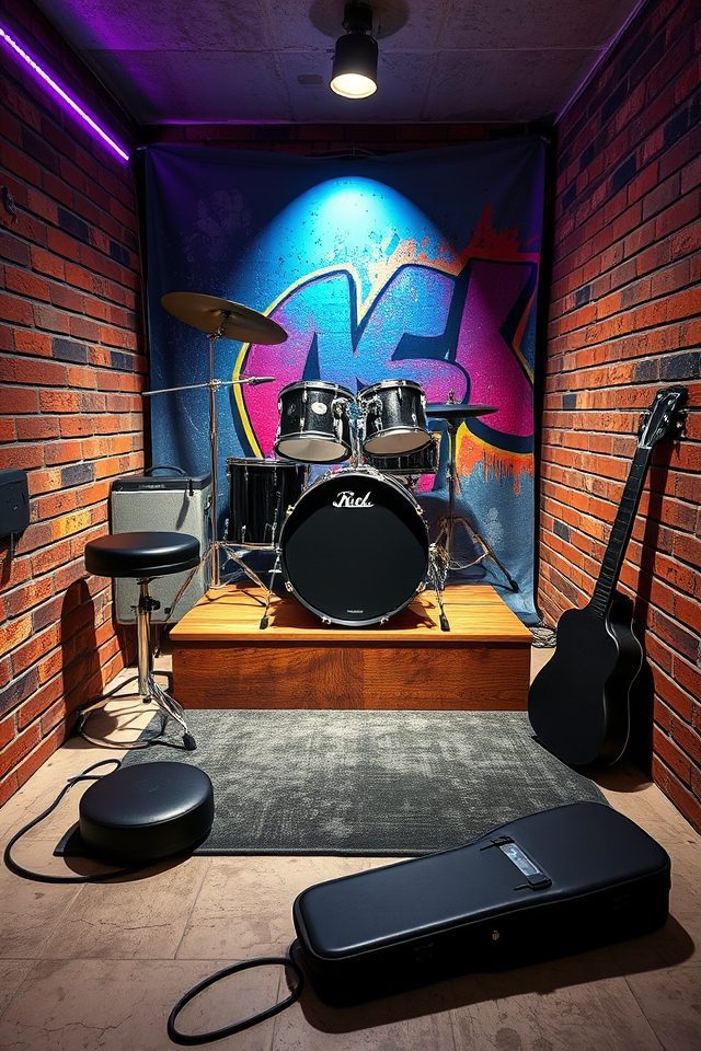elevated drum kit corner