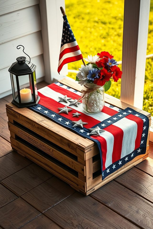 festive 4th july porch vignette