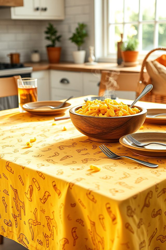 festive cheesy macaroni patterns