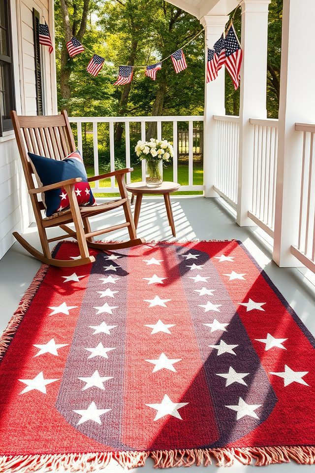 fourth july patriotic rug