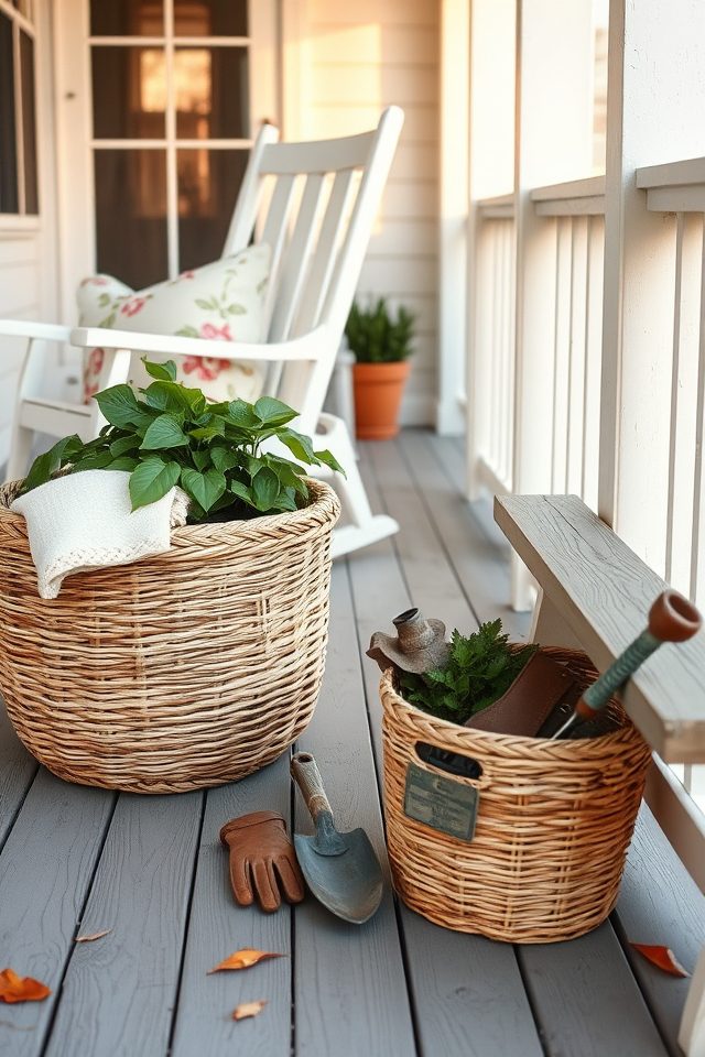 functional weatherproof porch baskets