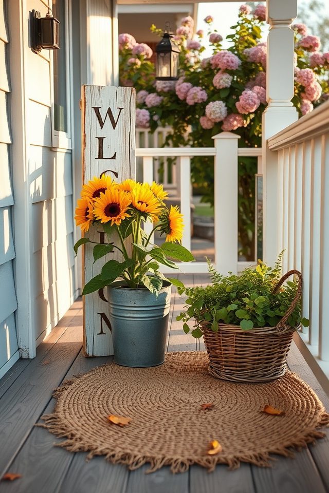 handmade welcoming porch sign