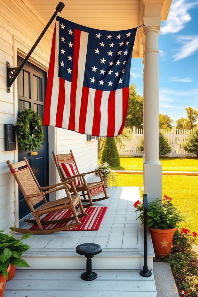 hang classic american flag display