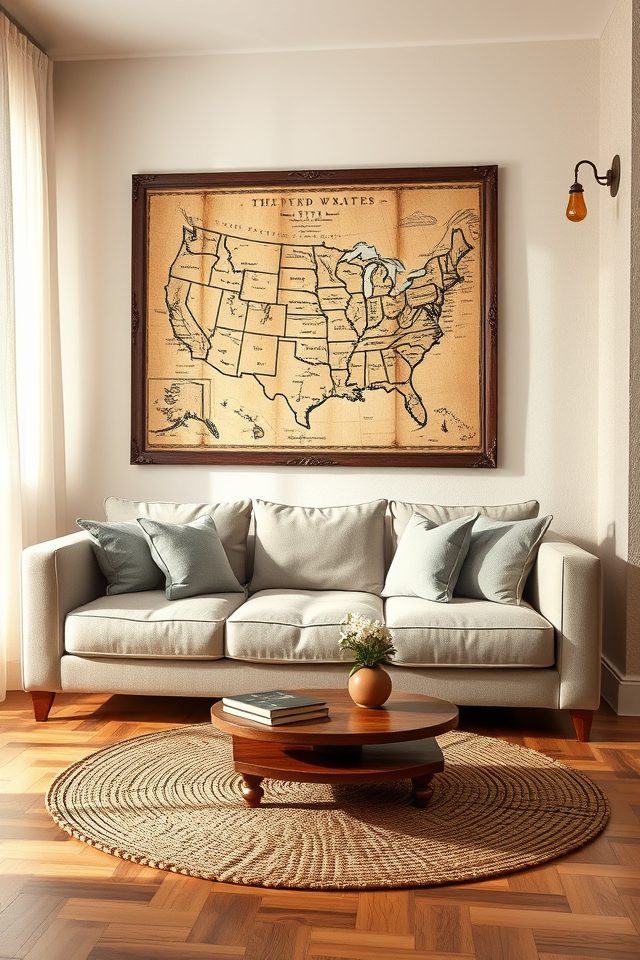 historical map wall hanging