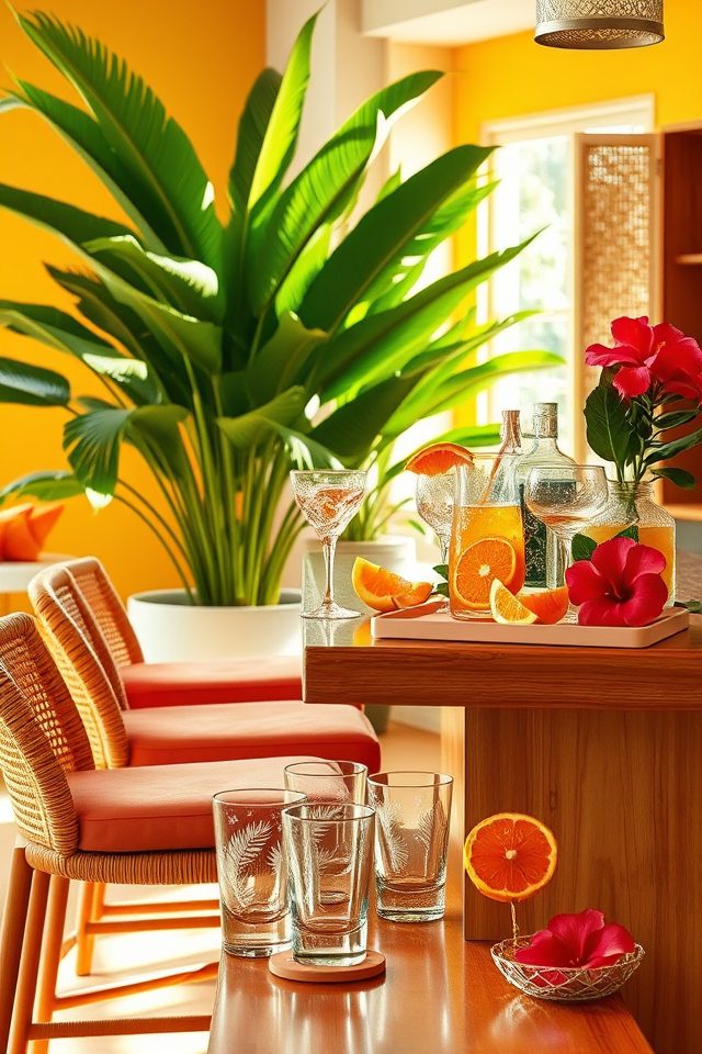 incorporate bold tropical colors