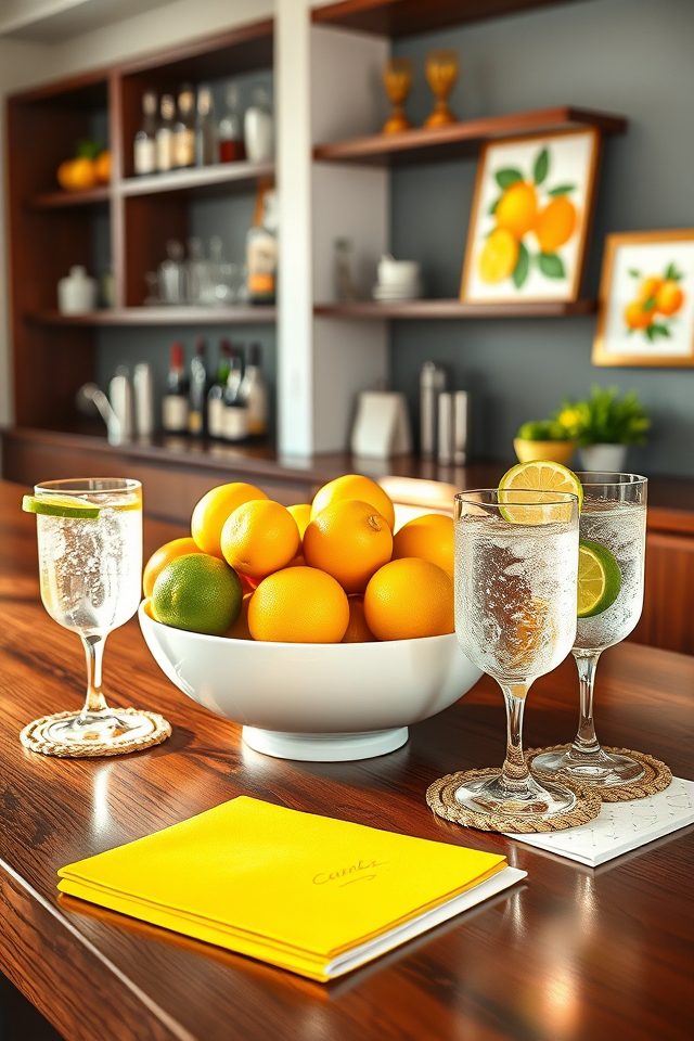 incorporate bright citrus accents