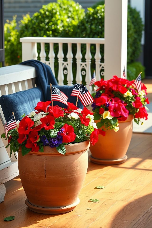 mini flags in planters