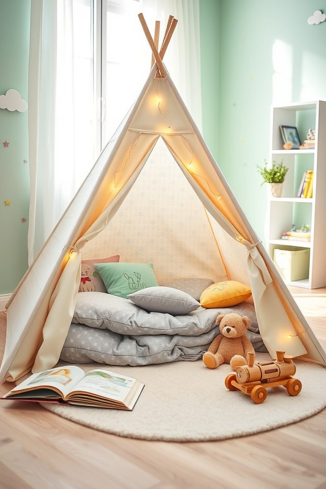 mini indoor tent setup
