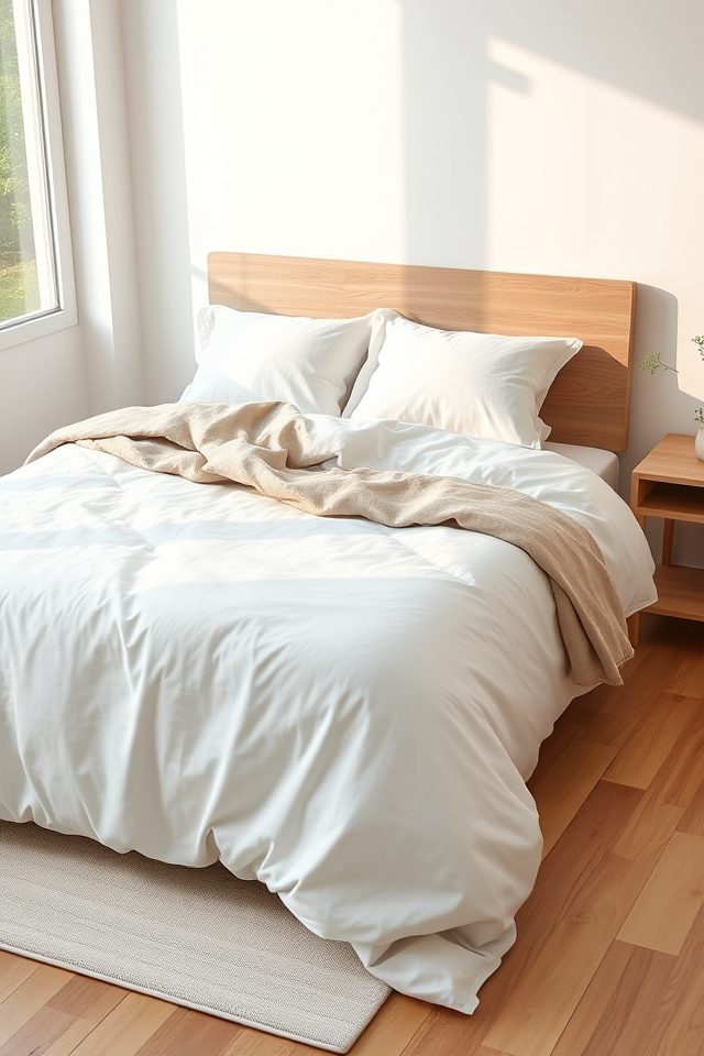 minimalist neutral bedding layers