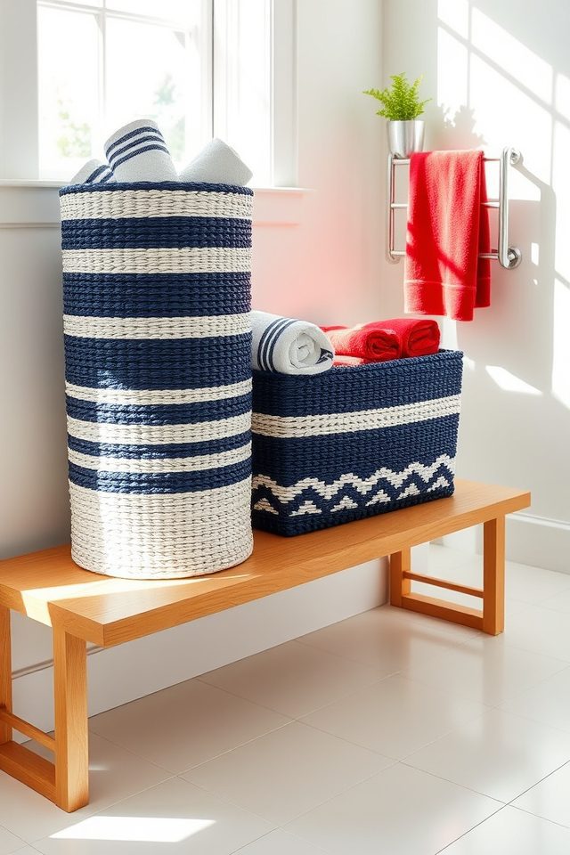 navy white patriotic baskets