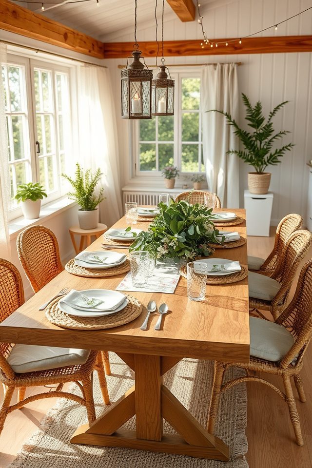 outdoor inspired natural dining nook
