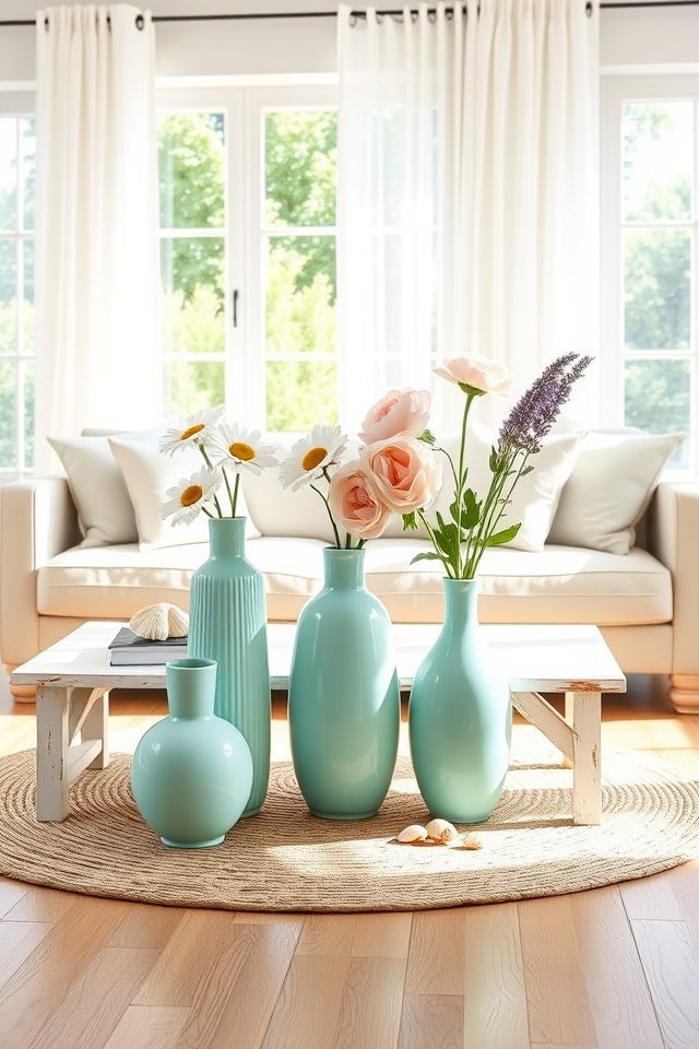 pastel summer turquoise vases
