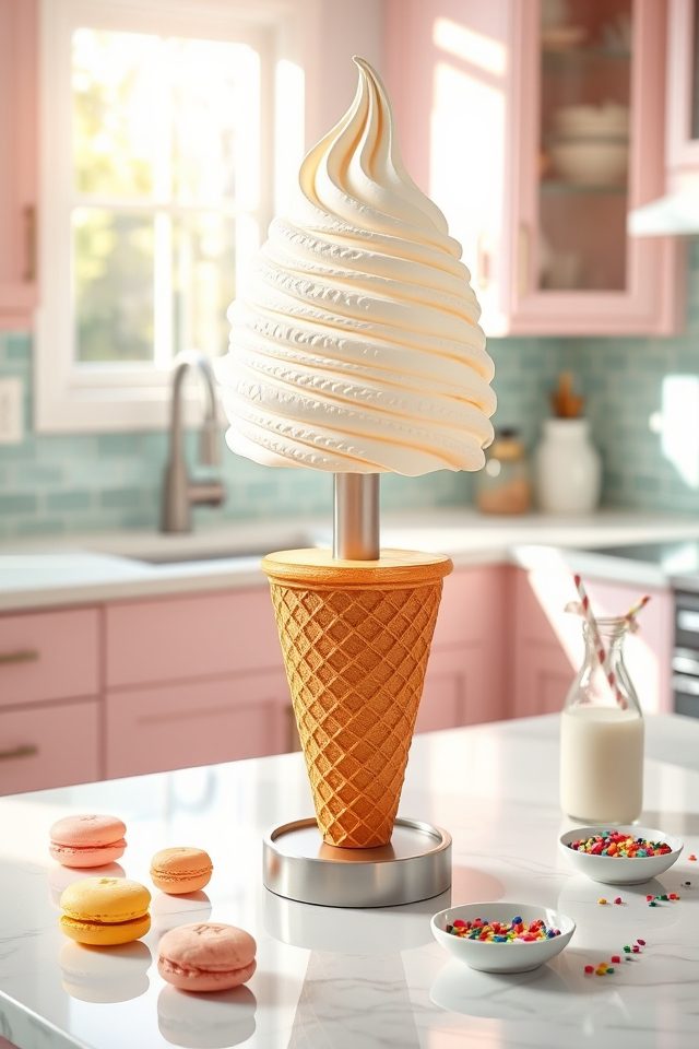 pastel swirl faux cone lamps