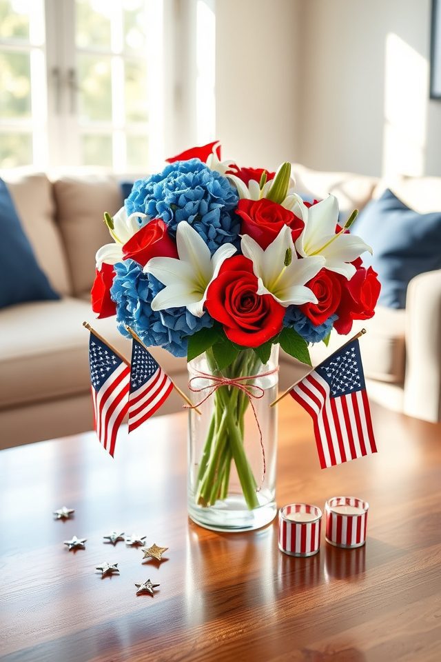 patriotic flag inspired centerpiece