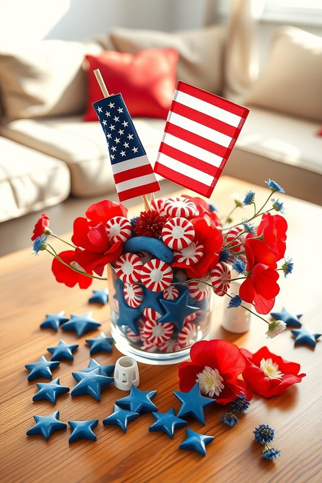 patriotic flag vase display